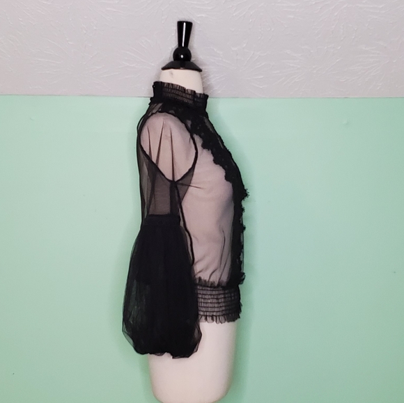 Allison New York Illusion Black Sheer Blouse - Picture 5 of 8